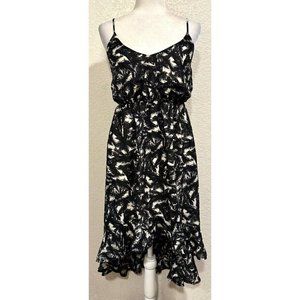 Romeo & Juliet Y2K Black Feather High-low Cinched Dress